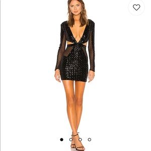 MICHAEL COSTELLO X REVOLVE Sequin Elise Black Mini Dress size Medium
